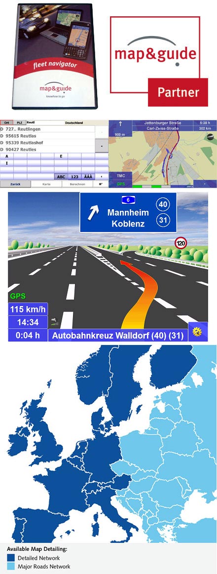 PTV FleetNavigator 10.5 (Europa inkl. Osteuropa, Sprachausgabe, TMC) [PDA/PC] [PKW]